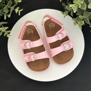 Pink Sandals With Heart Buckles Wonder Nation size 5 Toddler